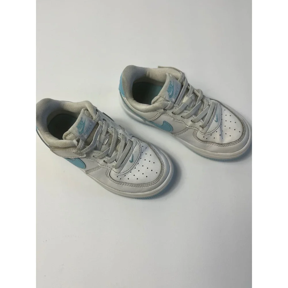 Nike Air Force 1 Low Toddler White Light Blue Sneakers CU0591-103